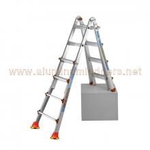 5+5 treads Aluminium telescopic ladders Anti slip safety Suction cups foot