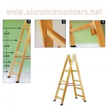 Double Sided Step Wooden Ladders 152 cm details