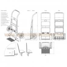 Monocoque hand truck in strengthened technopolymer details