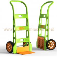 Monocoque hand truck in strengthened technopolymer green