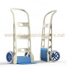 Monocoque hand truck in strengthened technopolymer white