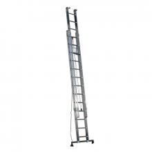 Extension ladders with single pulley rope